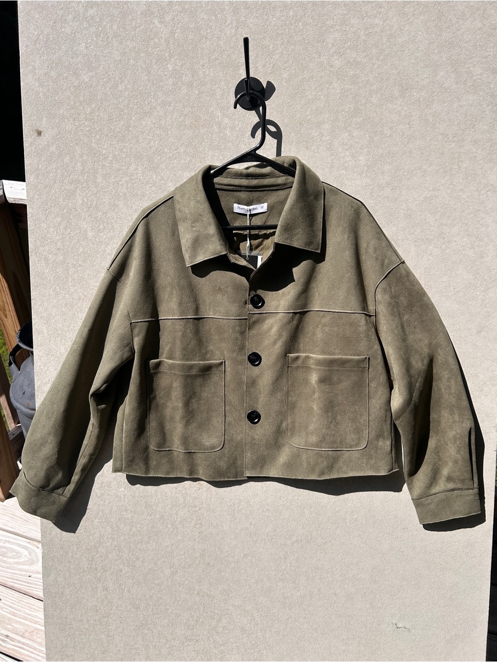 Olive Green Cropped Jacket - Women size medium new with tags #485
